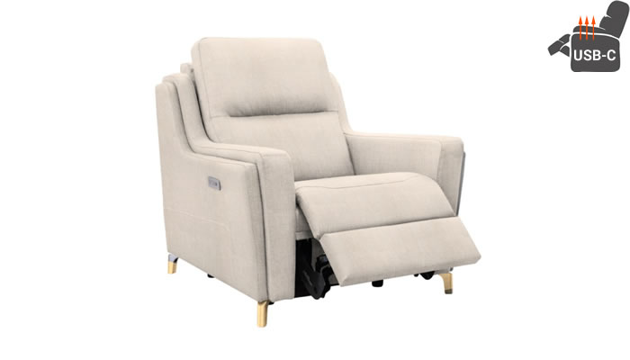 Parker Knoll Portland Recliner Armchair USB Heated Seat Hatton Barley Vintage Oak Leg